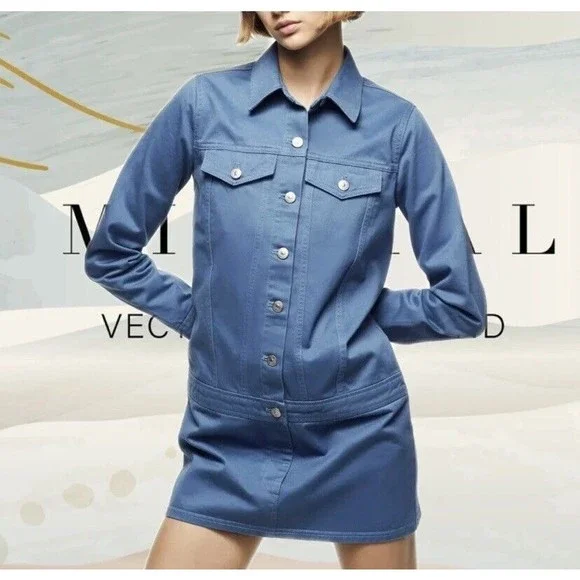 Button front dress zara deals